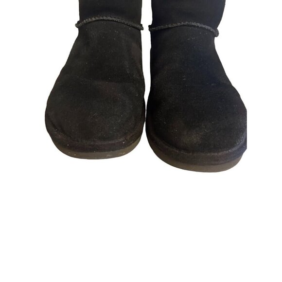 Koolaburra By UGG Womens Black Suede Mid-Calf Boots W/ Bows & Shearling Lining S - Picture 4 of 5